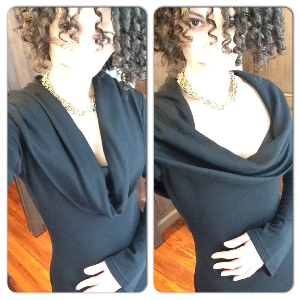 Vintage Reva Mivasagar Black Long Sleeve Dress